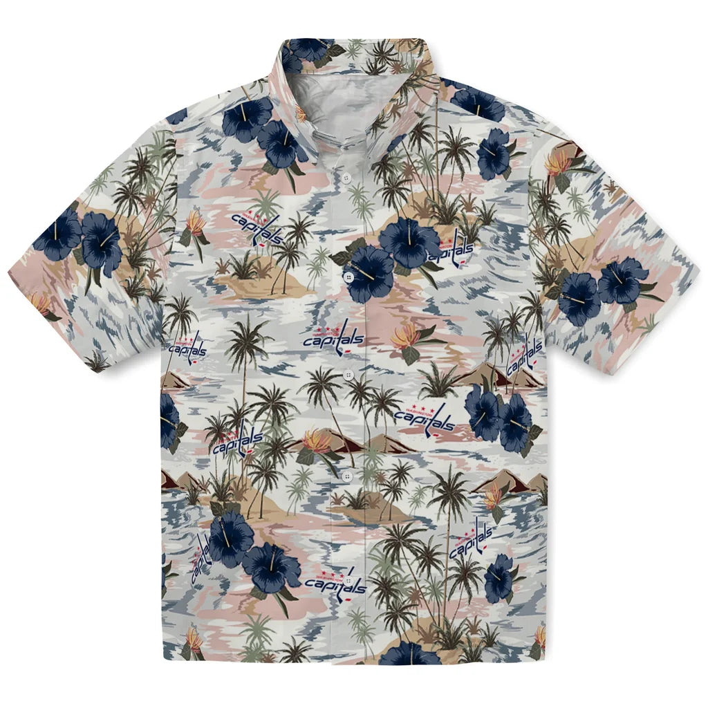 Washington Capitals Hawaiian Shirt - Hibiscus Seaside | Hula Hawaiian Shirts