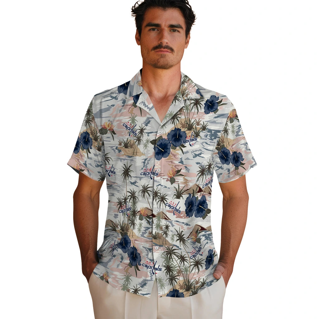 Washington Capitals Hawaiian Shirt - Hibiscus Seaside | Hula Hawaiian Shirts