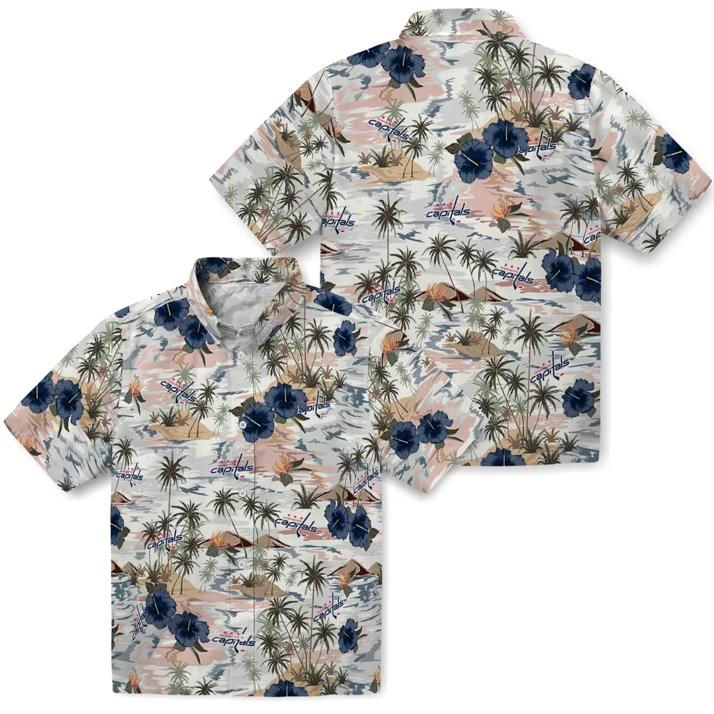 Washington Capitals Hawaiian Shirt - Hibiscus Seaside | Hula Hawaiian Shirts