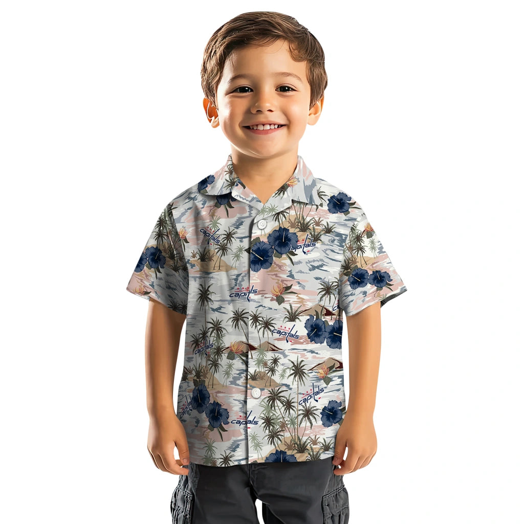 Washington Capitals Hawaiian Shirt - Hibiscus Seaside | Hula Hawaiian Shirts