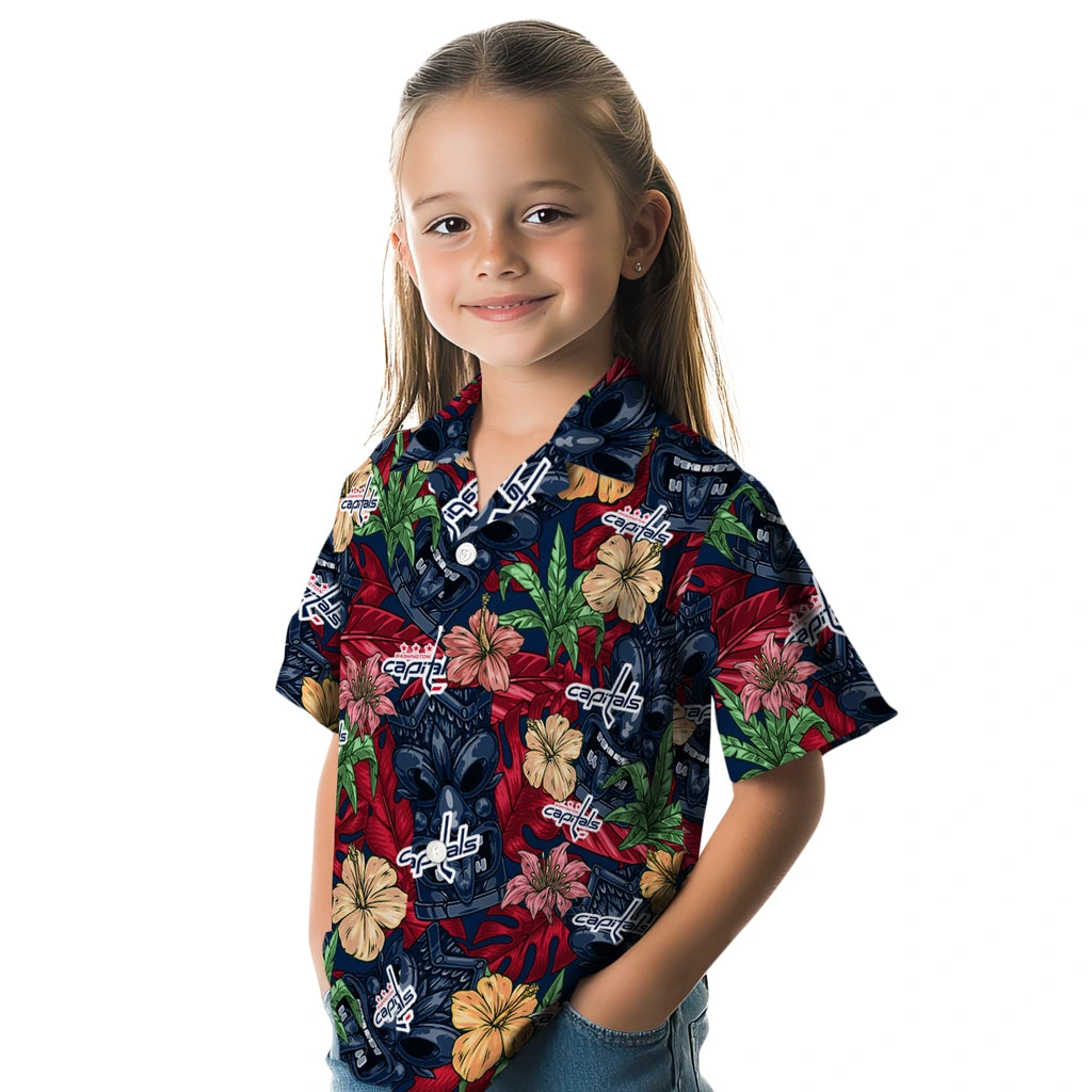 Washington Capitals Hawaiian Shirt - Hibiscus Tiki Jungle | Hula Hawaiian Shirts