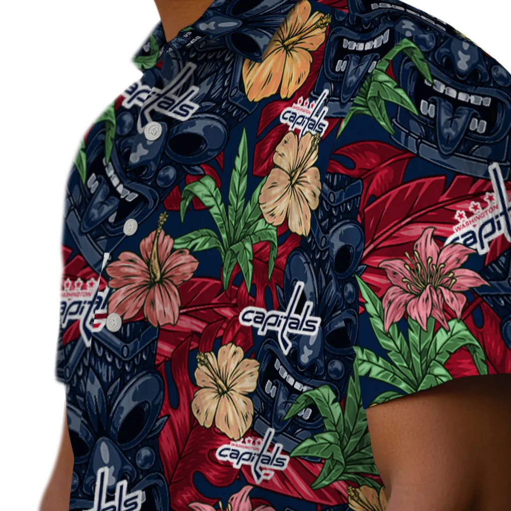 Washington Capitals Hawaiian Shirt - Hibiscus Tiki Jungle | Hula Hawaiian Shirts
