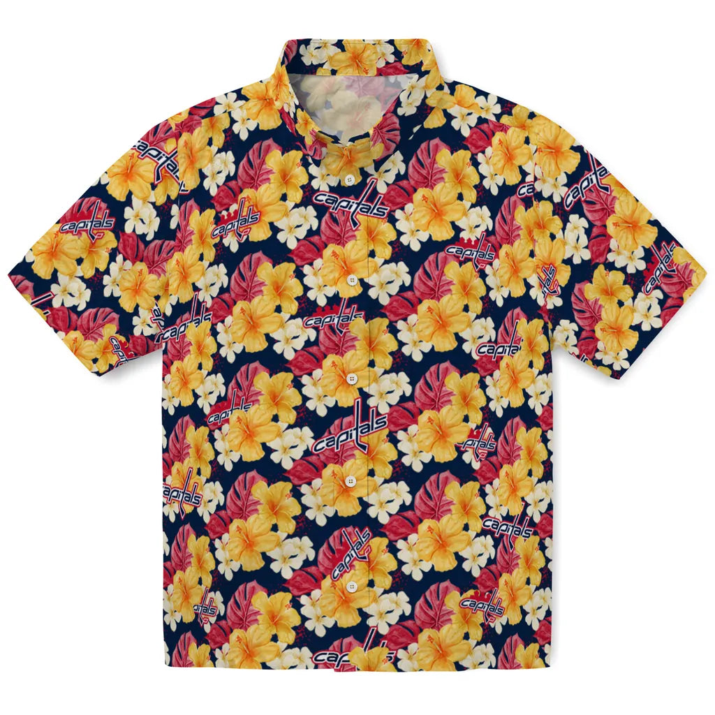 Washington Capitals Hawaiian Shirt - Hibiscus Tropics | Hula Hawaiian Shirts