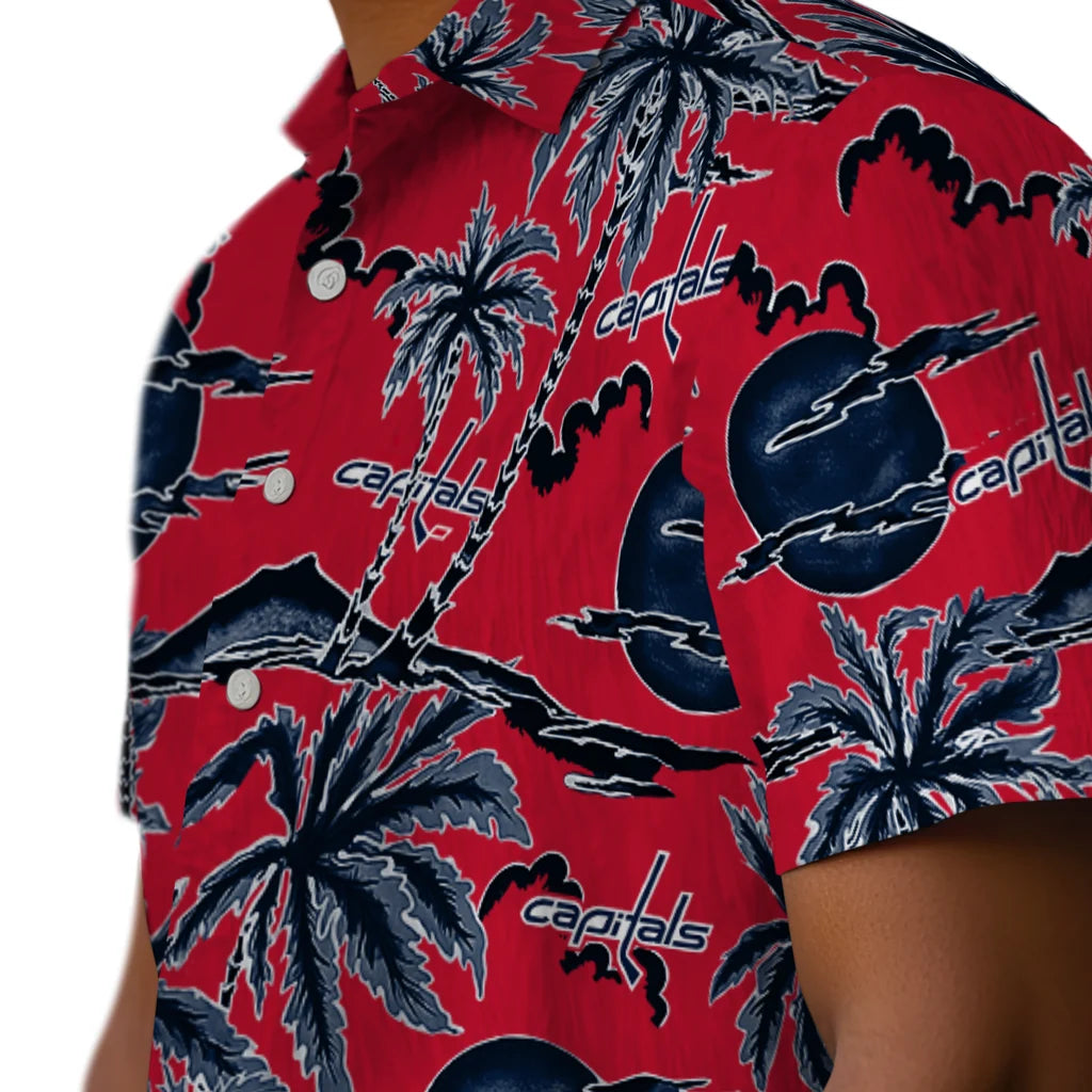Washington Capitals Hawaiian Shirt - Palm Sunset | Hula Hawaiian Shirts