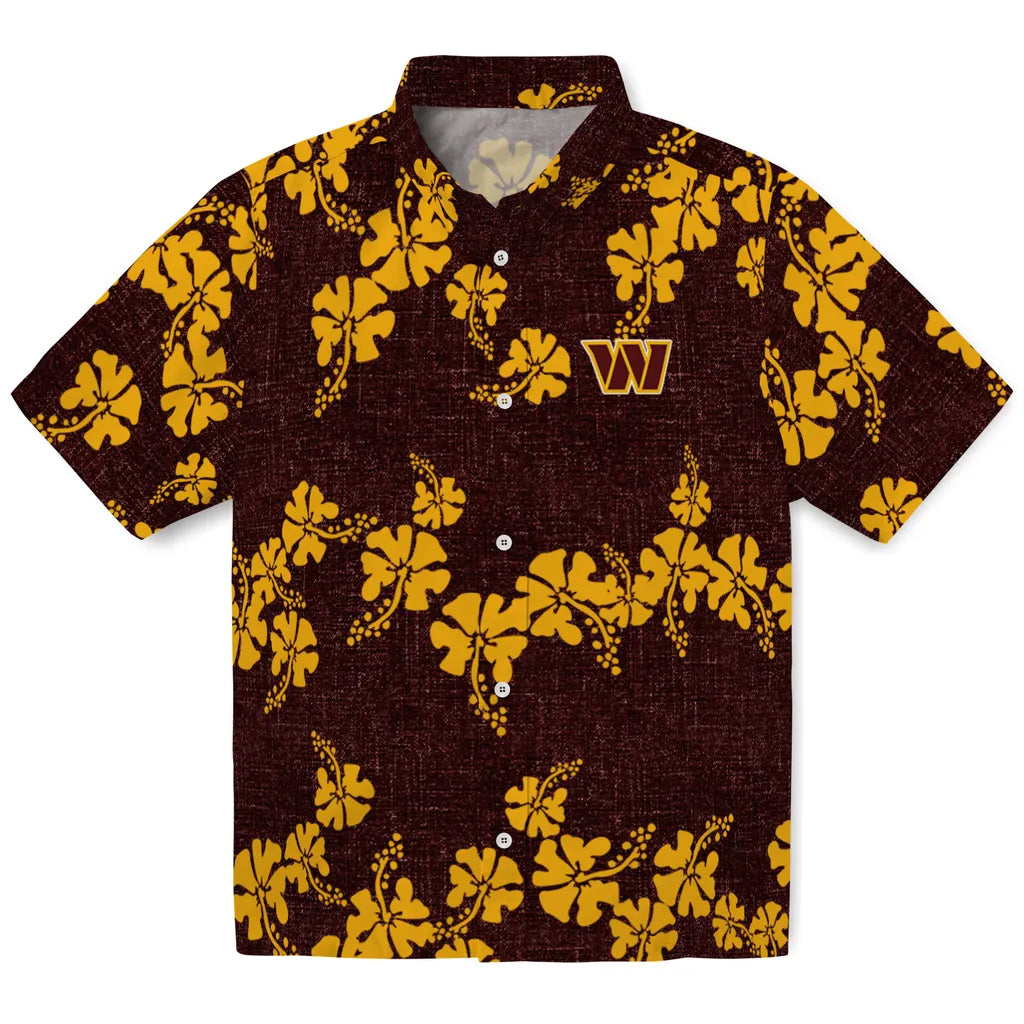 Washington Commanders Hawaiian Shirt - 50th State Flower | Hula Hawaiian Shirts