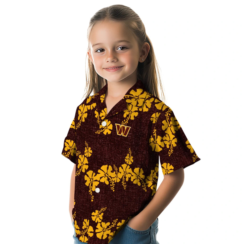 Washington Commanders Hawaiian Shirt - 50th State Flower | Hula Hawaiian Shirts