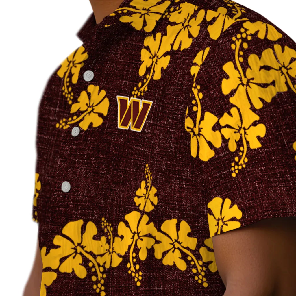 Washington Commanders Hawaiian Shirt - 50th State Flower | Hula Hawaiian Shirts