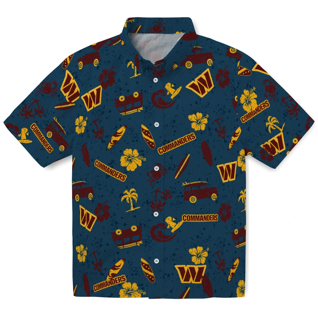 Washington Commanders Hawaiian Shirt - Beach Vibe | Hula Hawaiian Shirts