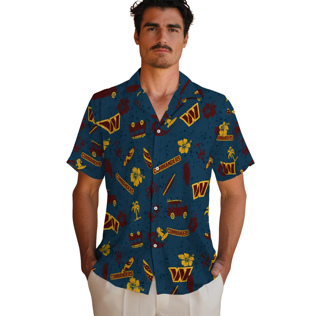 Washington Commanders Hawaiian Shirt - Beach Vibe | Hula Hawaiian Shirts