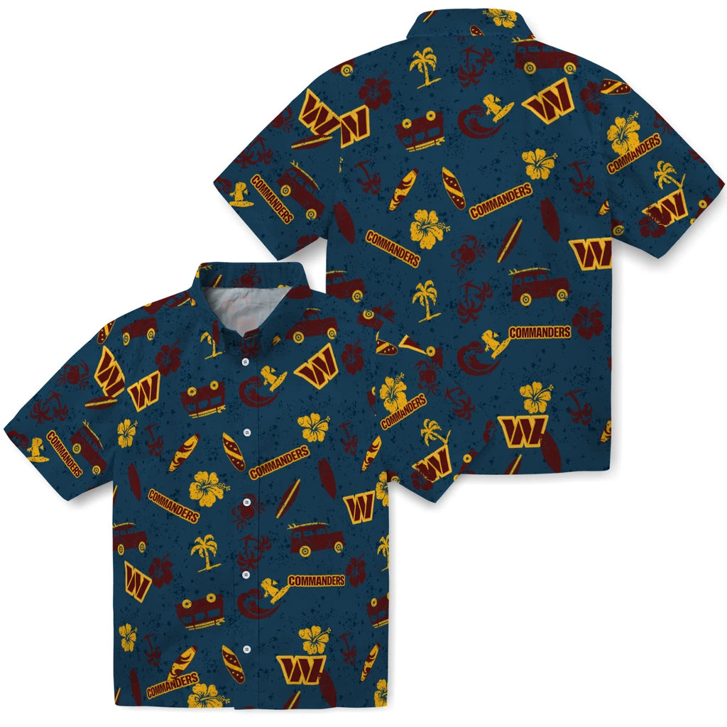 Washington Commanders Hawaiian Shirt - Beach Vibe | Hula Hawaiian Shirts