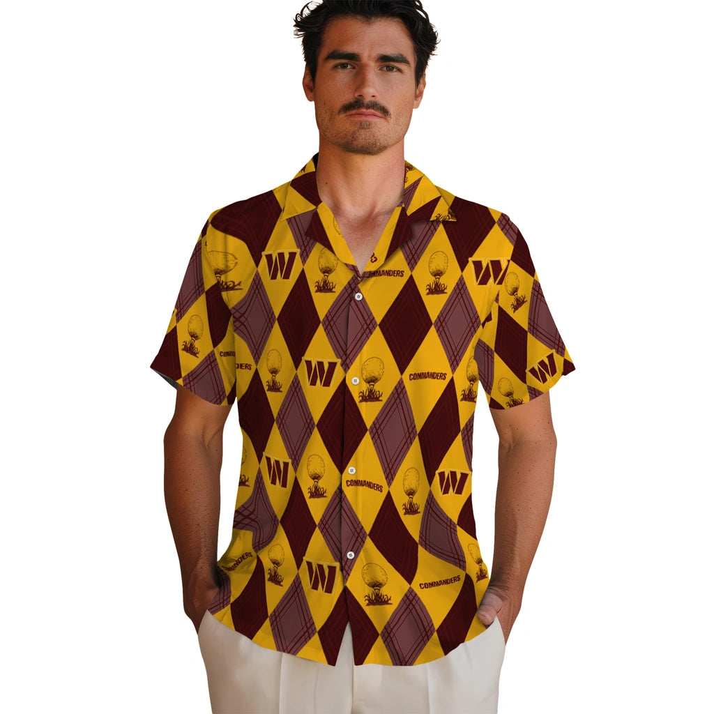 Washington Commanders Hawaiian Shirt - Golfing Plaid | Hula Hawaiian Shirts