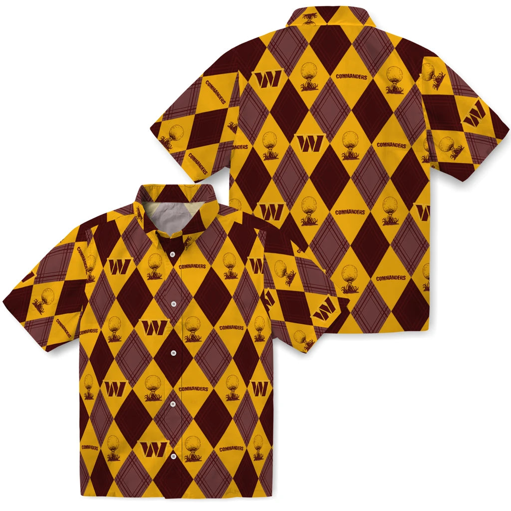 Washington Commanders Hawaiian Shirt - Golfing Plaid | Hula Hawaiian Shirts