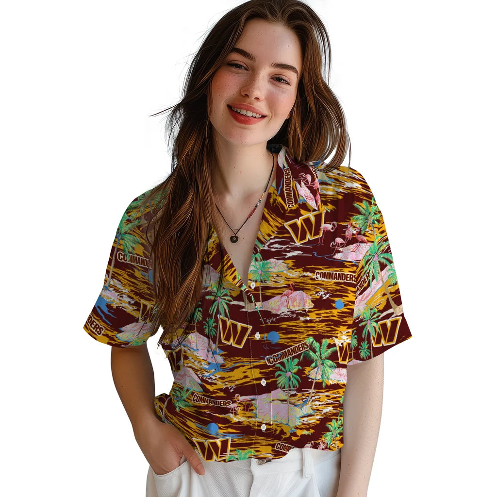 Washington Commanders Hawaiian Shirt - Hawaii Island | Hula Hawaiian Shirts