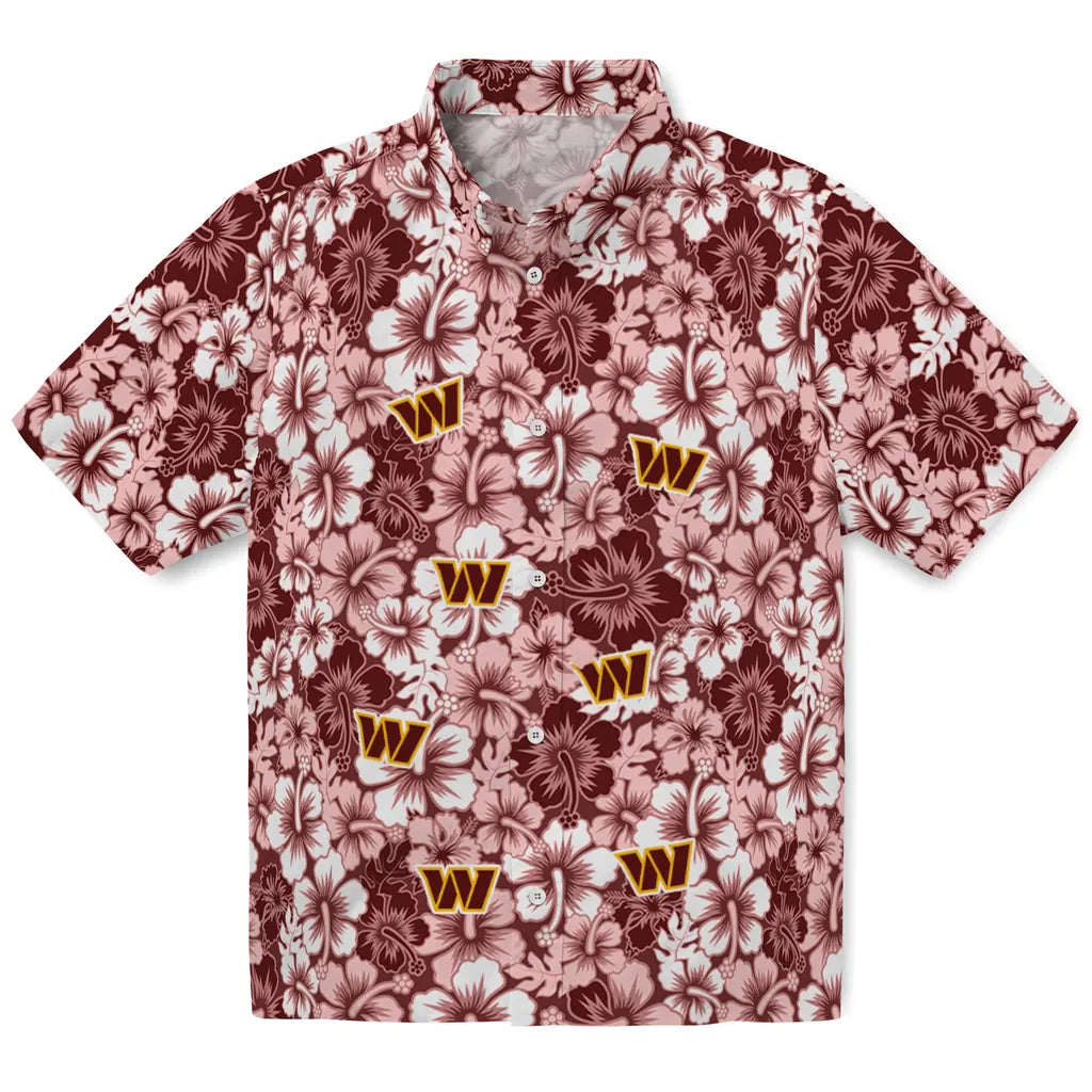 Washington Commanders Hawaiian Shirt - Hibiscus Blooms | Hula Hawaiian Shirts