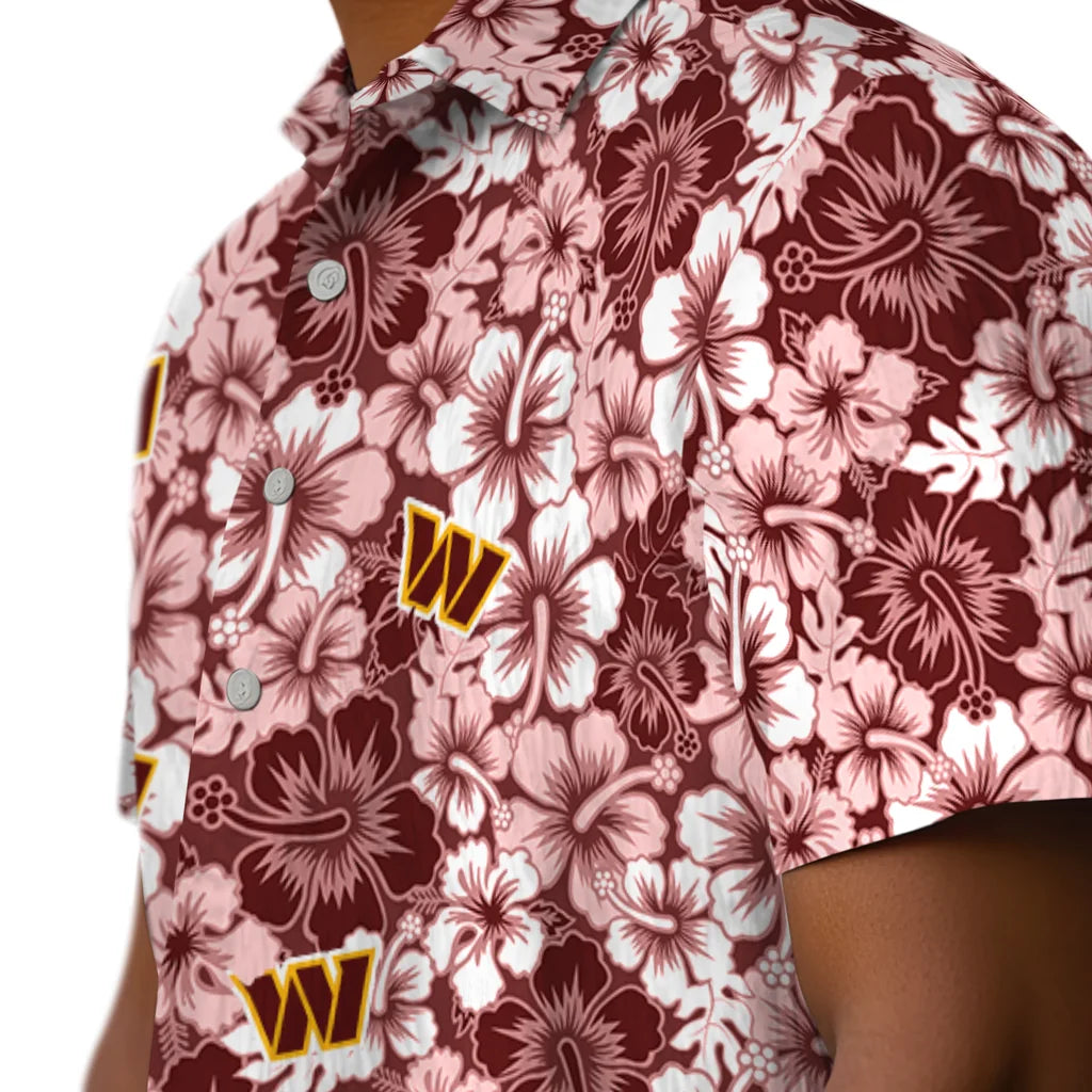 Washington Commanders Hawaiian Shirt - Hibiscus Blooms | Hula Hawaiian Shirts
