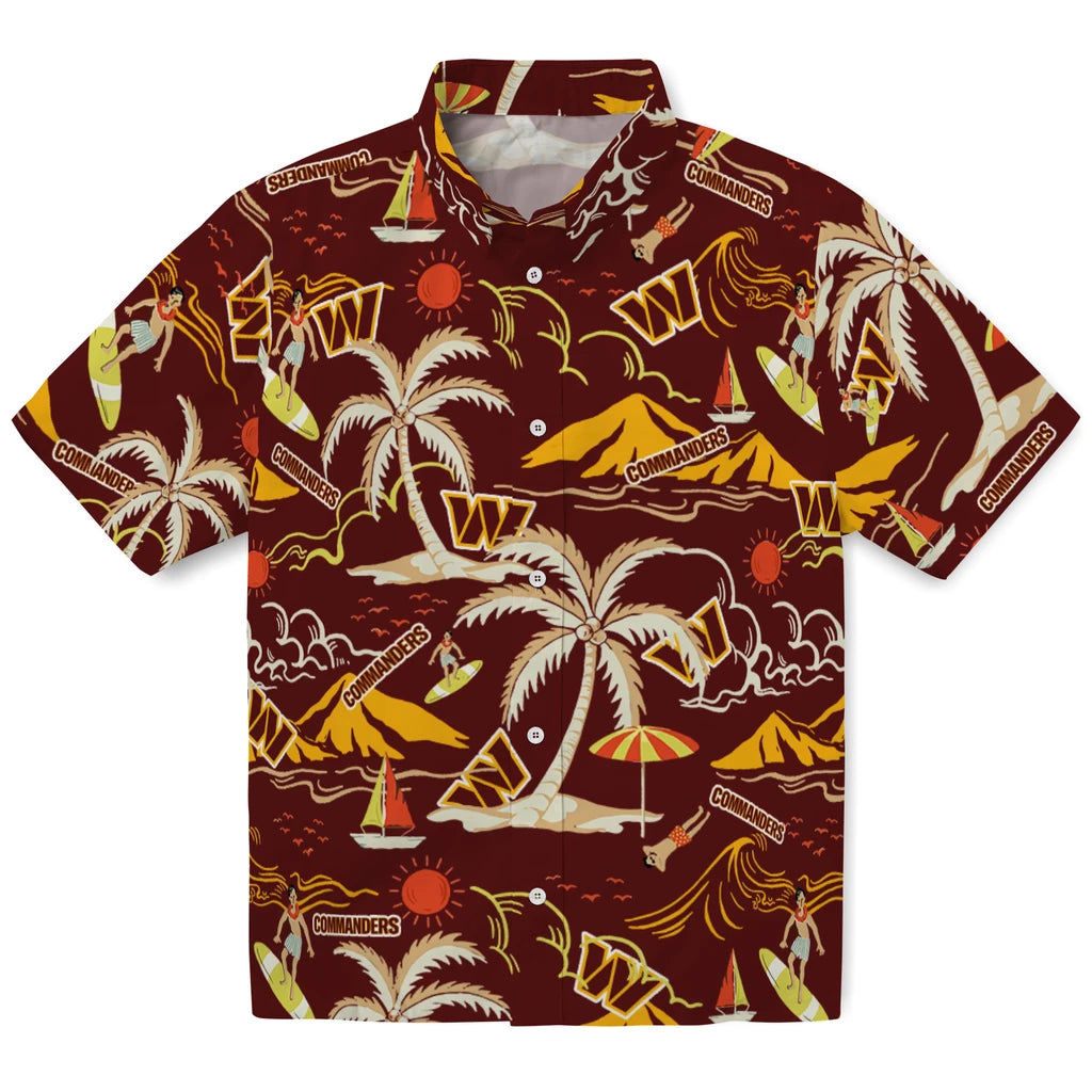 Washington Commanders Hawaiian Shirt - Palm Tree Island | Hula Hawaiian Shirts