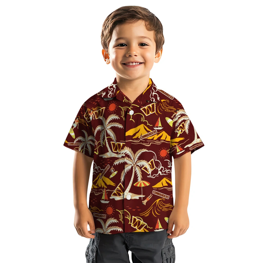 Washington Commanders Hawaiian Shirt - Palm Tree Island | Hula Hawaiian Shirts