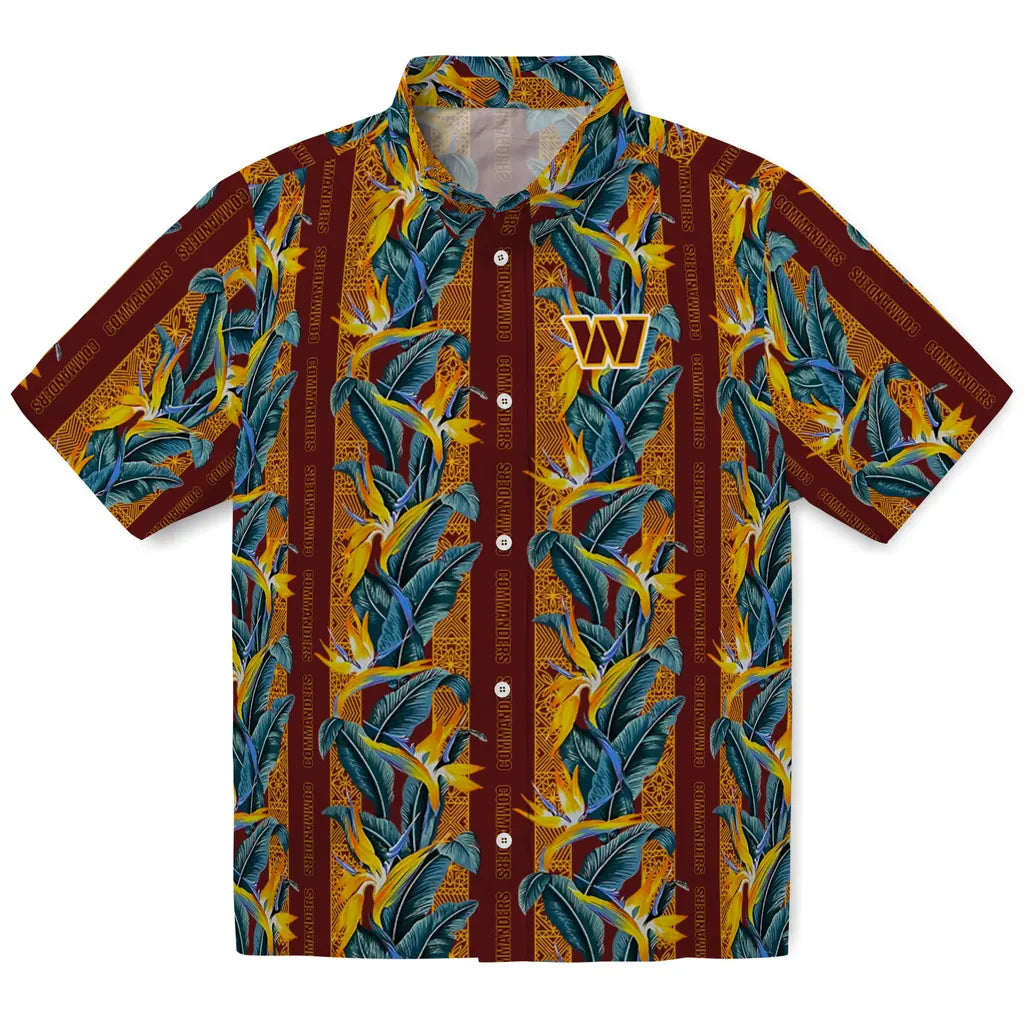 Washington Commanders Hawaiian Shirt - Paradise Vines | Hula Hawaiian Shirts