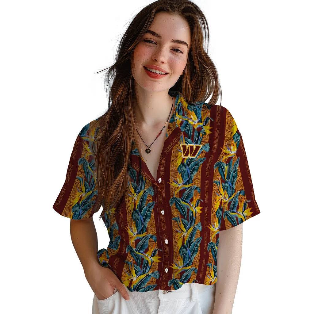 Washington Commanders Hawaiian Shirt - Paradise Vines | Hula Hawaiian Shirts