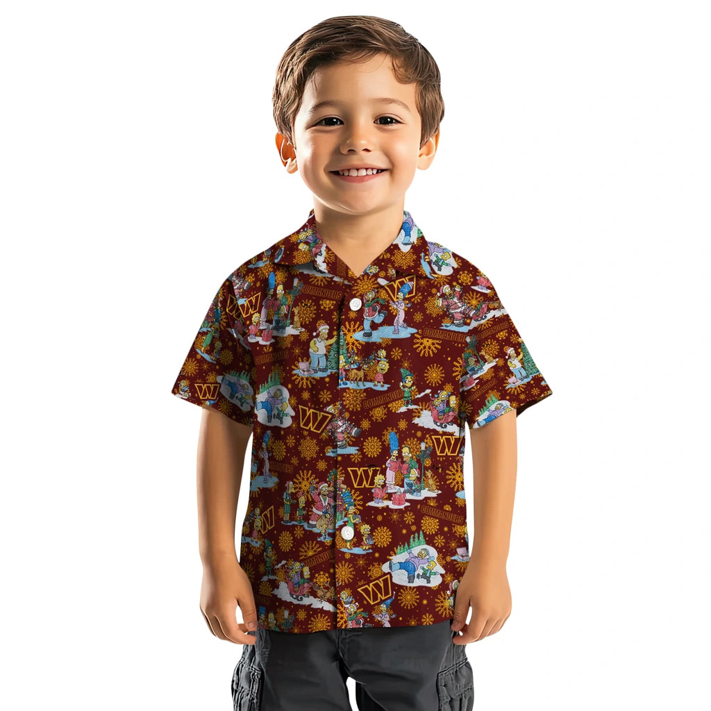 Washington Commanders Hawaiian Shirt - Simpsons Christmas | Hula Hawaiian Shirts