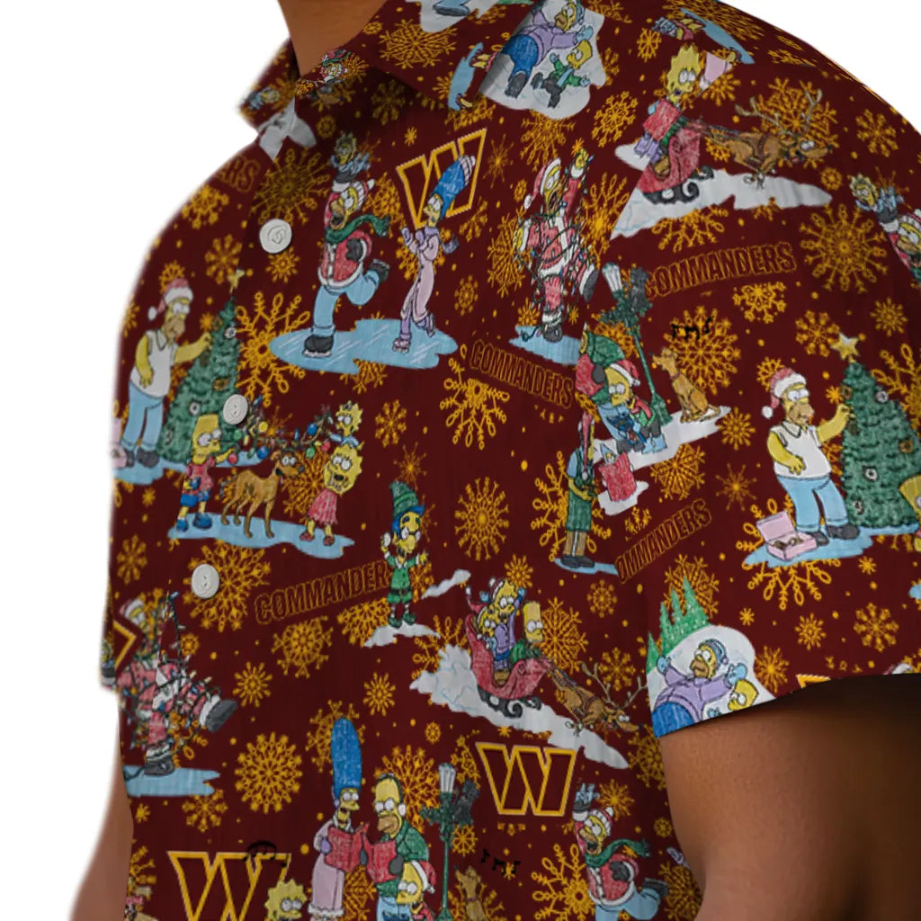 Washington Commanders Hawaiian Shirt - Simpsons Christmas | Hula Hawaiian Shirts