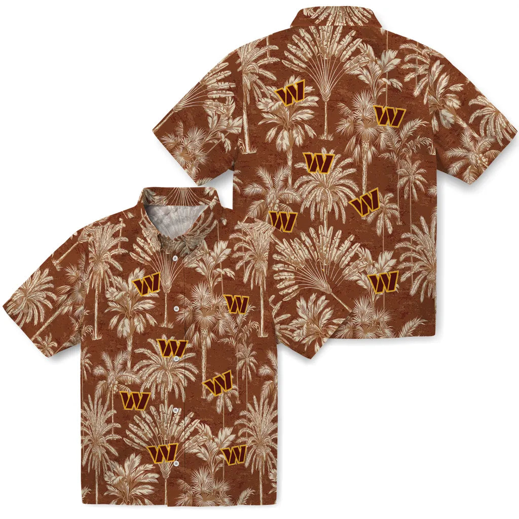 Washington Commanders Hawaiian Shirt - Vintage Palm Tree | Hula Hawaiian Shirts