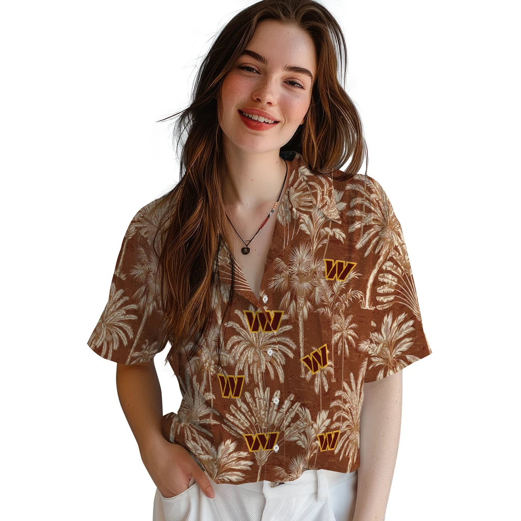 Washington Commanders Hawaiian Shirt - Vintage Palm Tree | Hula Hawaiian Shirts