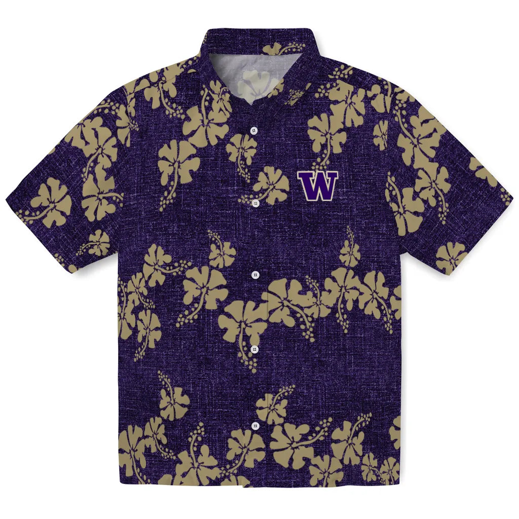 Washington Huskies Hawaiian Shirt - 50th State Flower | Hula Hawaiian Shirts