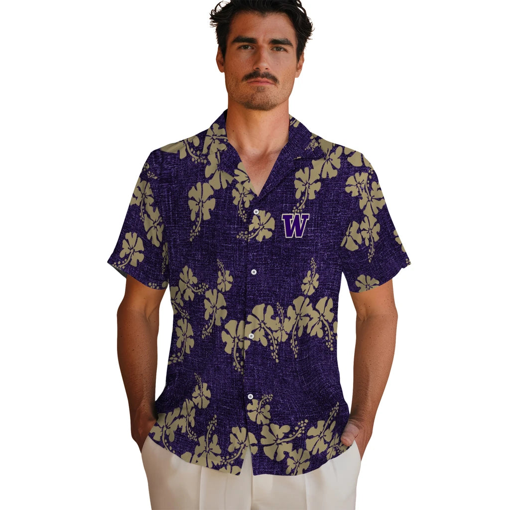 Washington Huskies Hawaiian Shirt - 50th State Flower | Hula Hawaiian Shirts