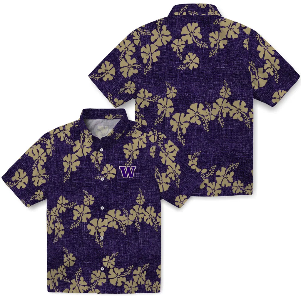 Washington Huskies Hawaiian Shirt - 50th State Flower | Hula Hawaiian Shirts