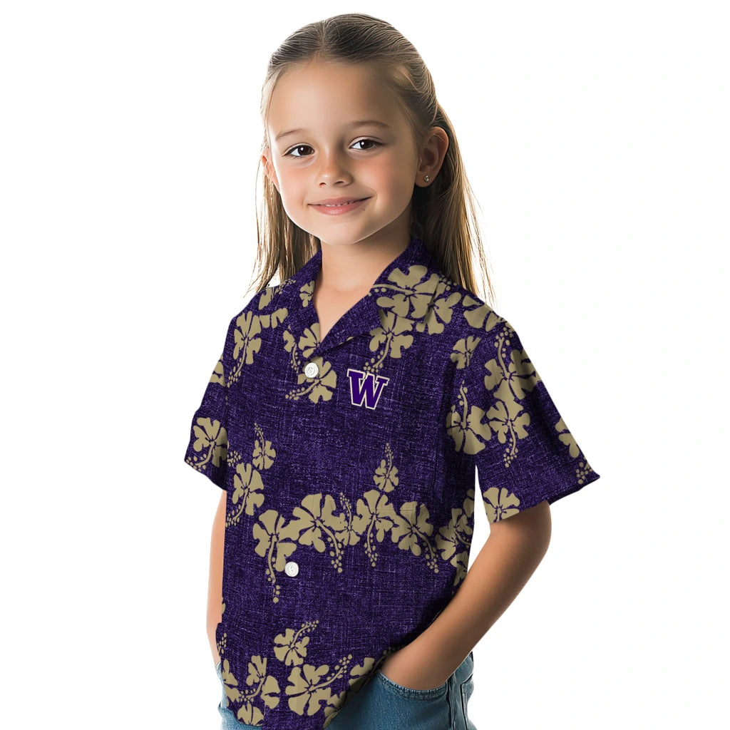 Washington Huskies Hawaiian Shirt - 50th State Flower | Hula Hawaiian Shirts
