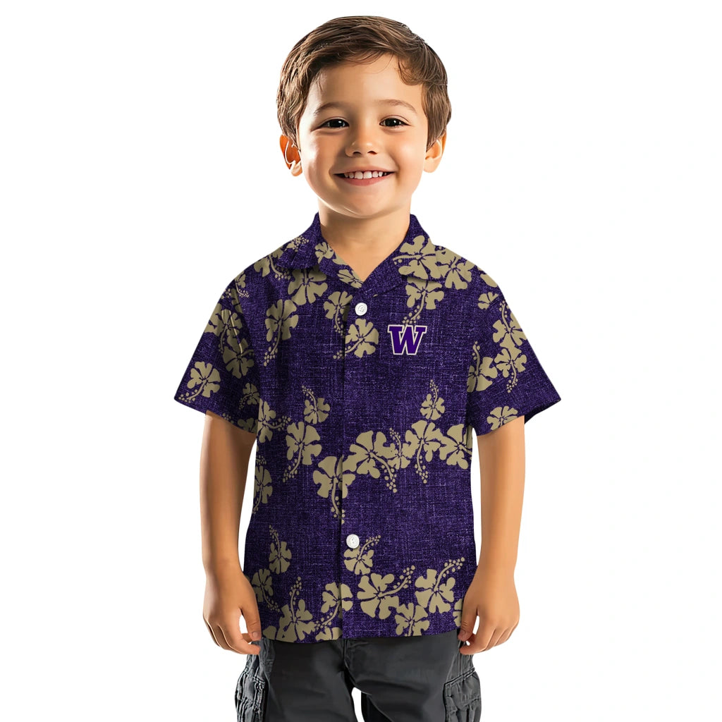 Washington Huskies Hawaiian Shirt - 50th State Flower | Hula Hawaiian Shirts