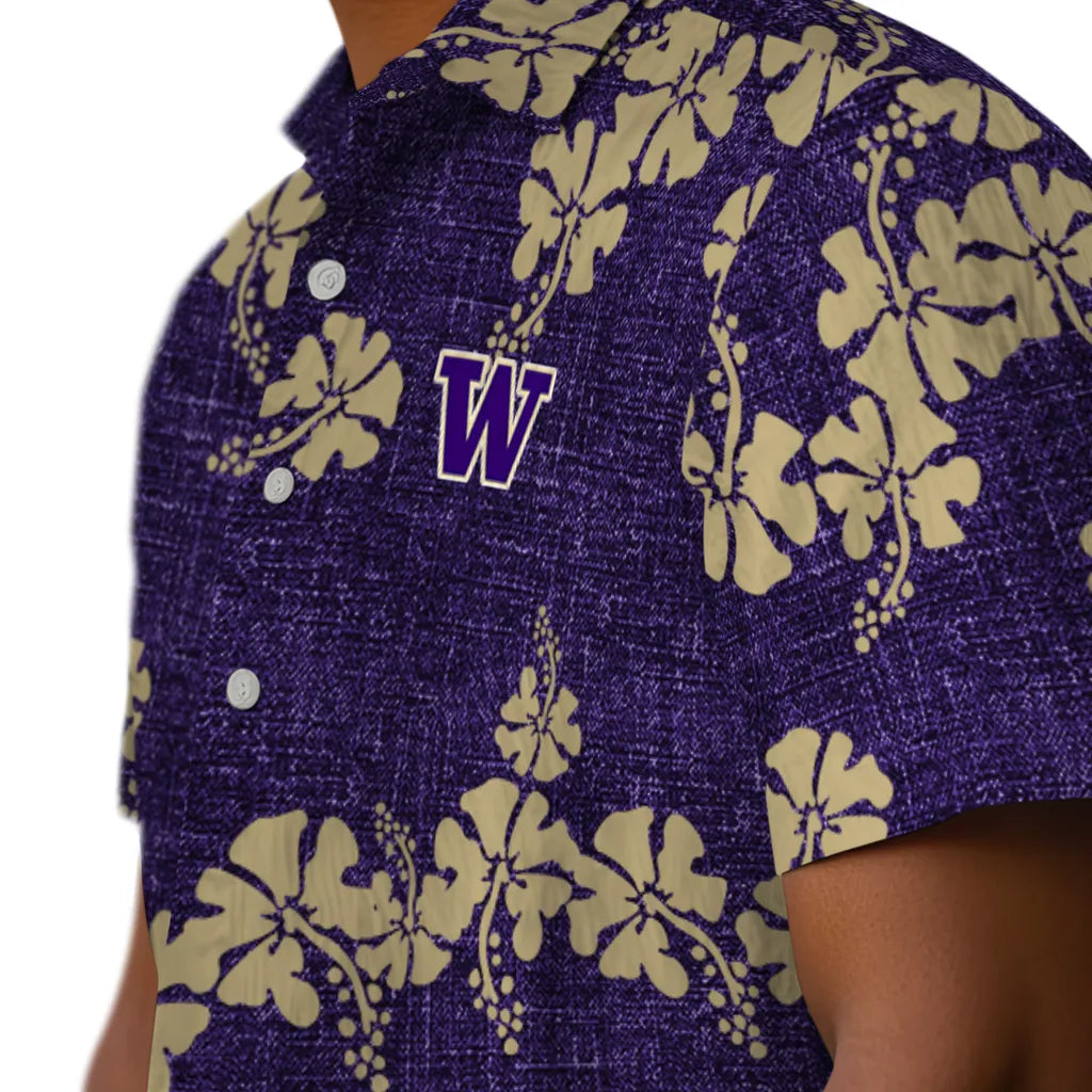 Washington Huskies Hawaiian Shirt - 50th State Flower | Hula Hawaiian Shirts