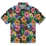Washington Huskies Hawaiian Shirt - Brilliant Hibiscus Garden | Hula Hawaiian Shirts