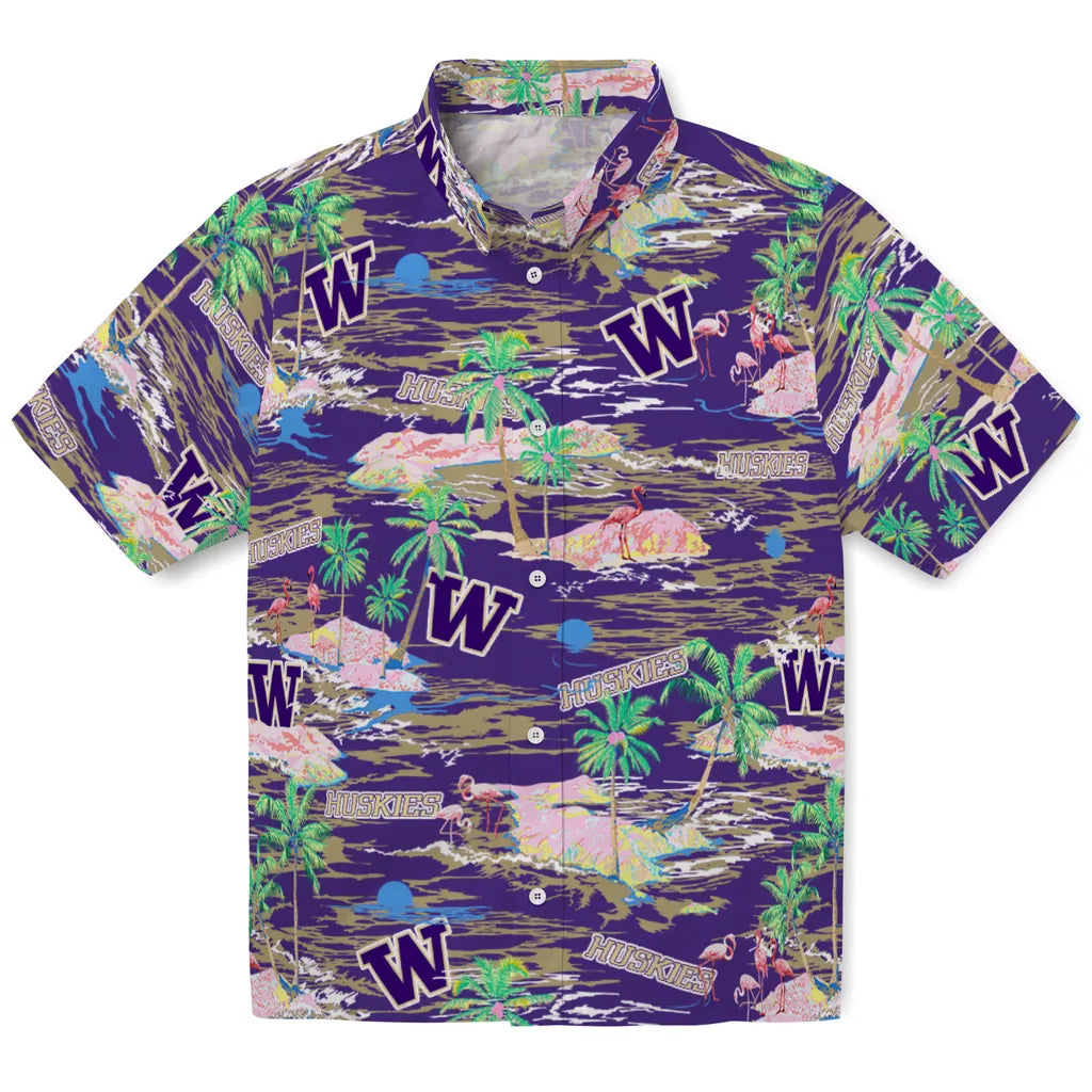 Washington Huskies Hawaiian Shirt - Hawaii Island | Hula Hawaiian Shirts