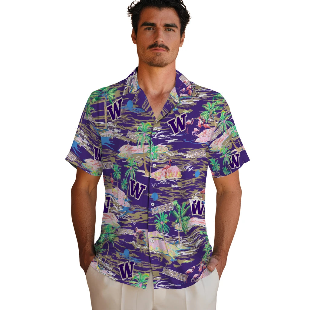 Washington Huskies Hawaiian Shirt - Hawaii Island | Hula Hawaiian Shirts