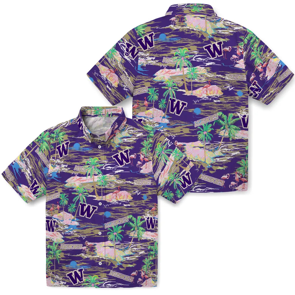 Washington Huskies Hawaiian Shirt - Hawaii Island | Hula Hawaiian Shirts