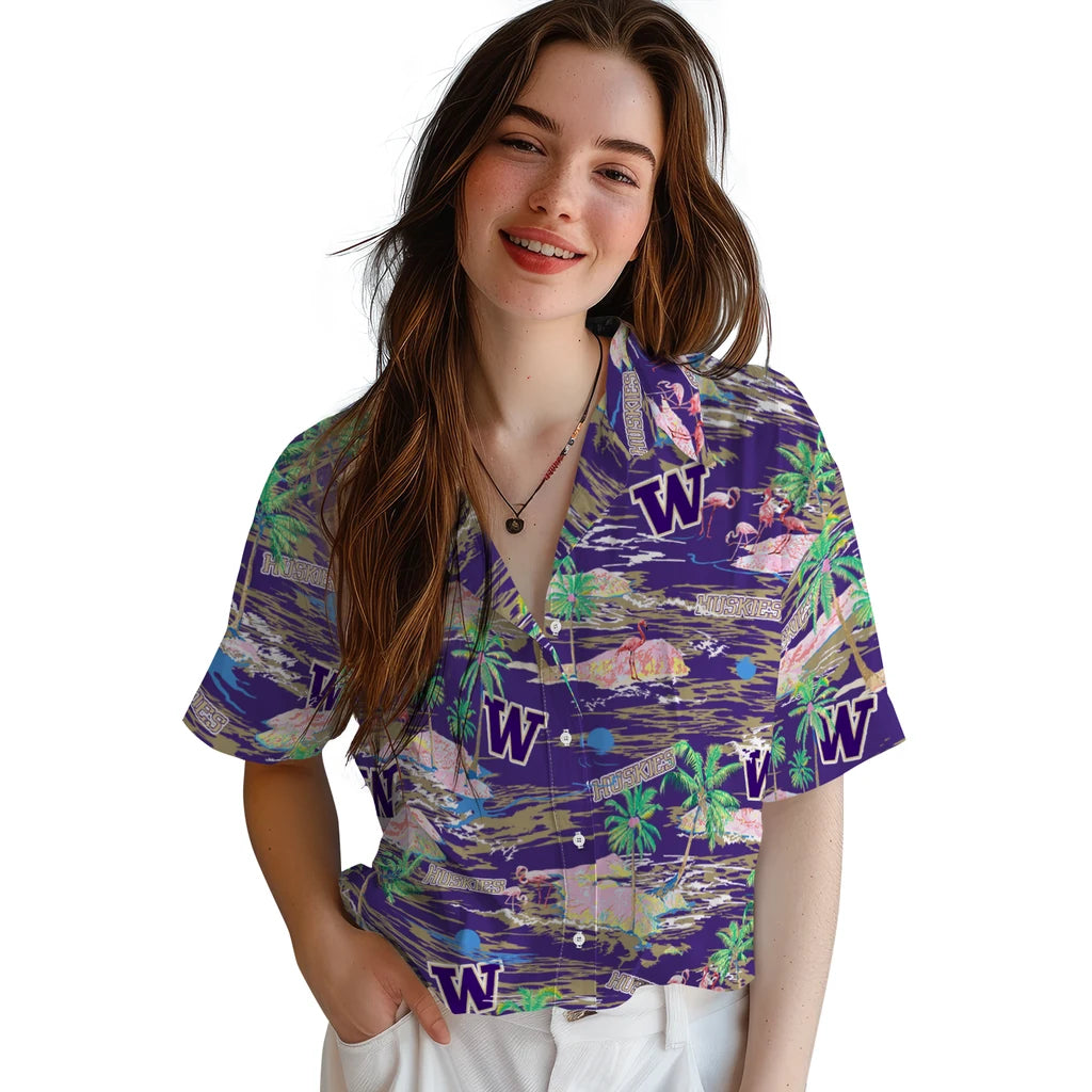 Washington Huskies Hawaiian Shirt - Hawaii Island | Hula Hawaiian Shirts