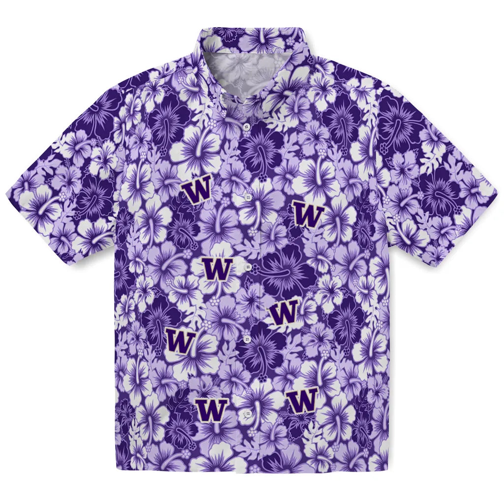 Washington Huskies Hawaiian Shirt - Hibiscus Blooms | Hula Hawaiian Shirts