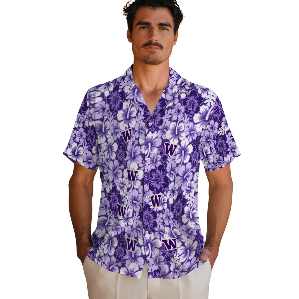 Washington Huskies Hawaiian Shirt - Hibiscus Blooms | Hula Hawaiian Shirts
