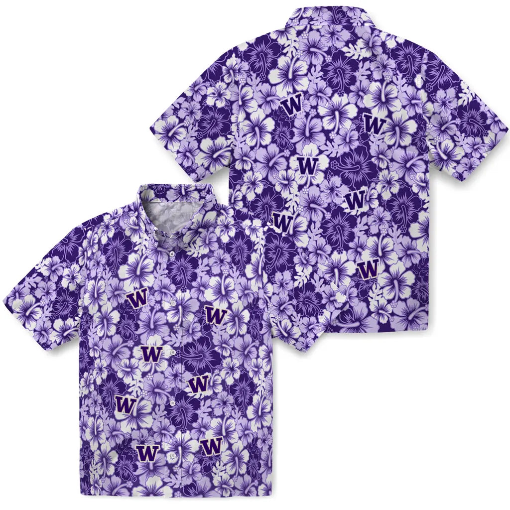 Washington Huskies Hawaiian Shirt - Hibiscus Blooms | Hula Hawaiian Shirts