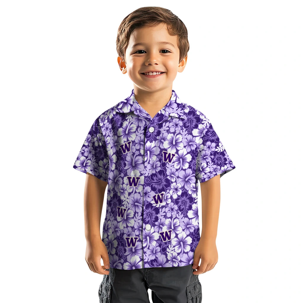 Washington Huskies Hawaiian Shirt - Hibiscus Blooms | Hula Hawaiian Shirts
