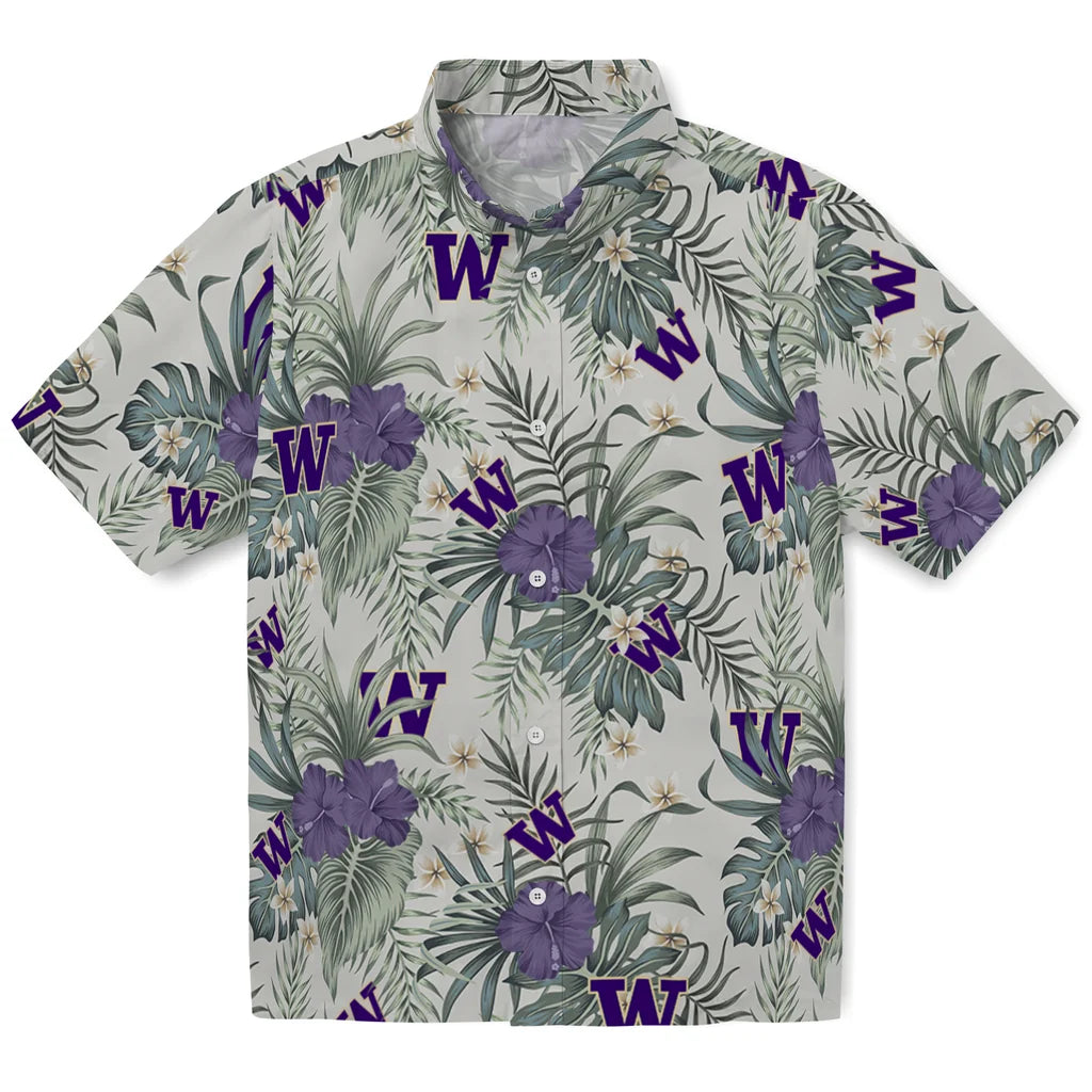 Washington Huskies Hawaiian Shirt - Hibiscus Designs | Hula Hawaiian Shirts