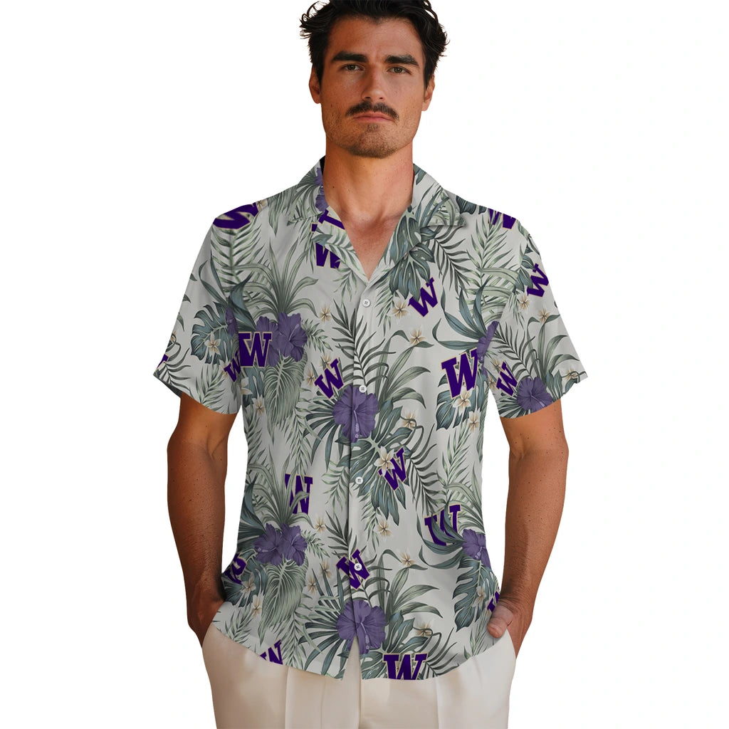 Washington Huskies Hawaiian Shirt - Hibiscus Designs | Hula Hawaiian Shirts
