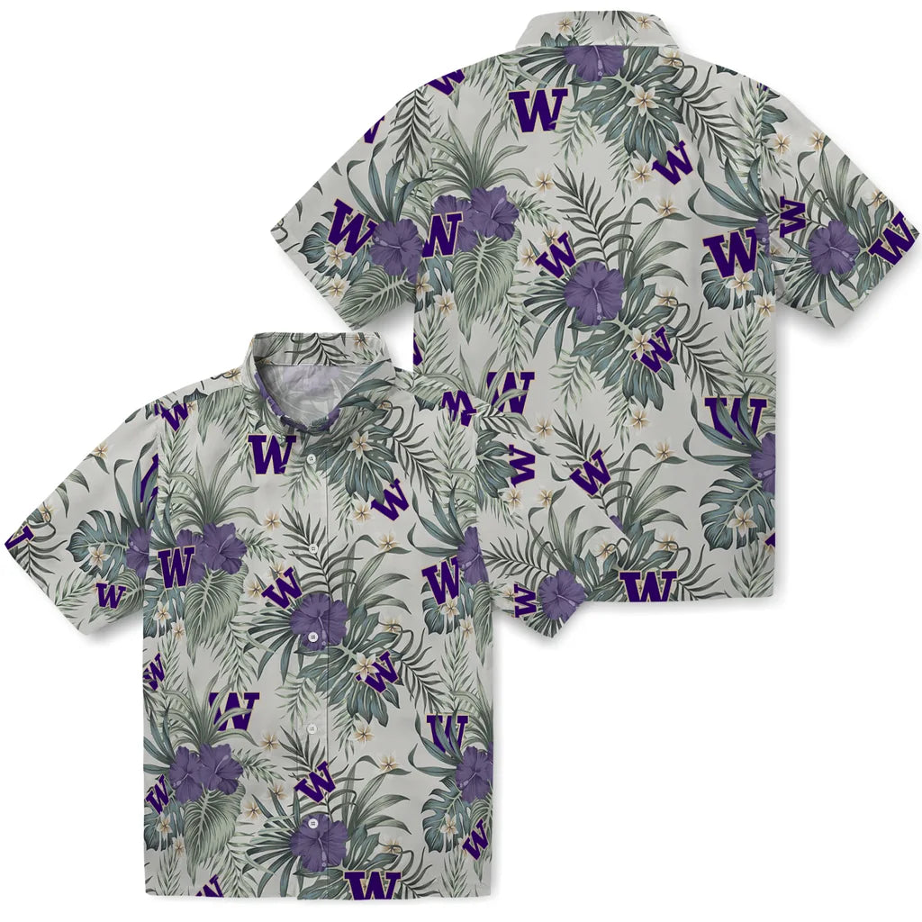 Washington Huskies Hawaiian Shirt - Hibiscus Designs | Hula Hawaiian Shirts