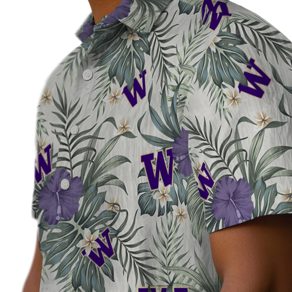 Washington Huskies Hawaiian Shirt - Hibiscus Designs | Hula Hawaiian Shirts