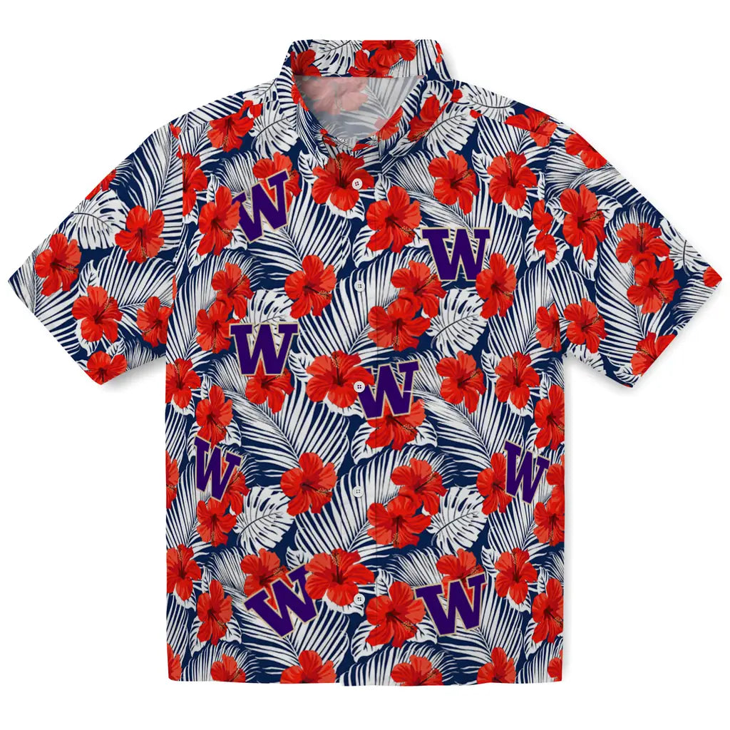 Washington Huskies Hawaiian Shirt - Hibiscus Fiesta | Hula Hawaiian Shirts