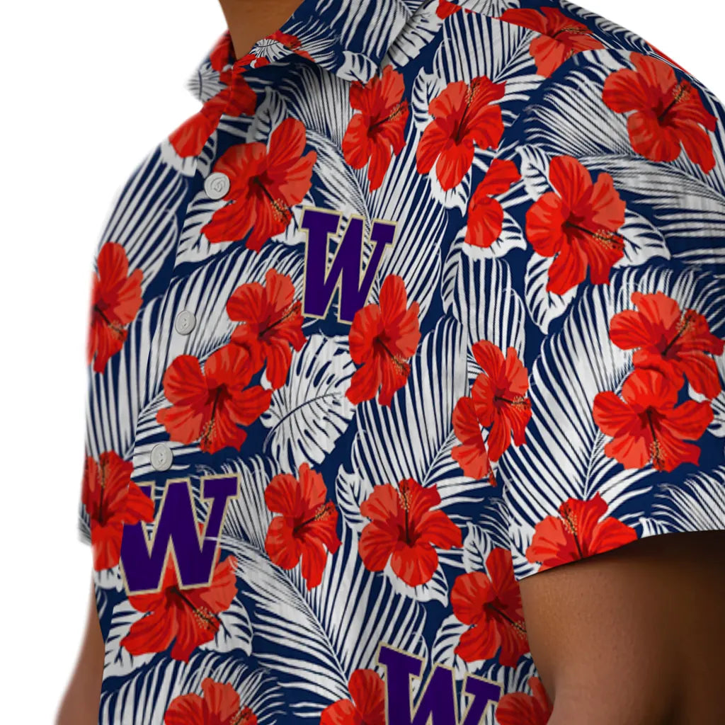Washington Huskies Hawaiian Shirt - Hibiscus Fiesta | Hula Hawaiian Shirts