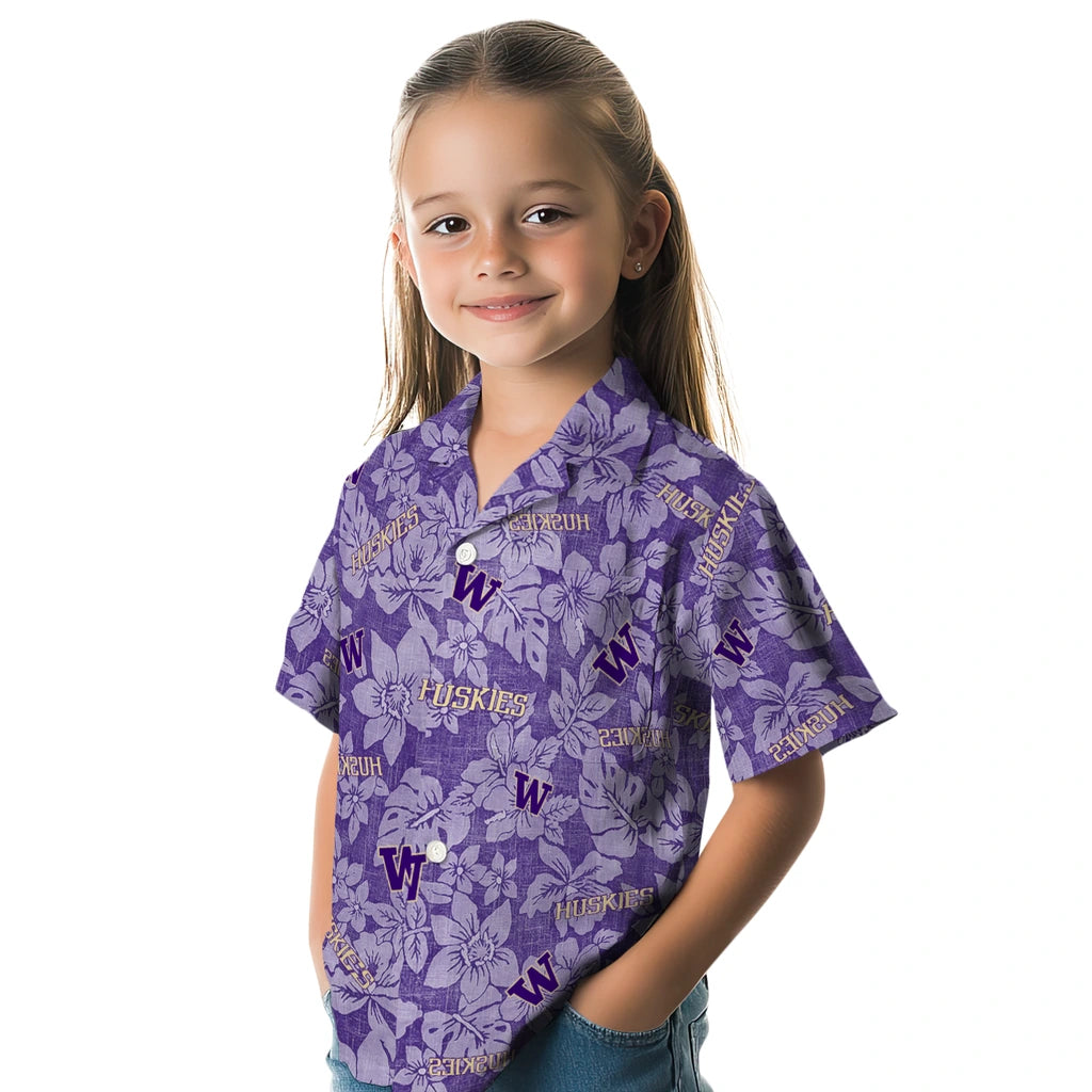 Washington Huskies Hawaiian Shirt - Hibiscus Oasis | Hula Hawaiian Shirts