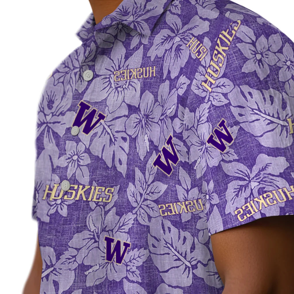 Washington Huskies Hawaiian Shirt - Hibiscus Oasis | Hula Hawaiian Shirts